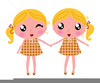 Twin Baby Girls Clipart Image