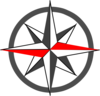 Red Grey Compass Bold Clip Art