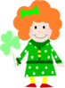 Cute Irish Girl With Clover Clip Art