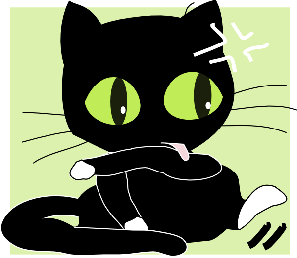 A black cat tattoo design. Antontw Black Cat clip art