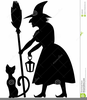 Black And White Witch Clipart Image
