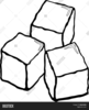 Ice Cube Clipart Black And White Image