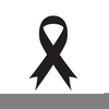 Black Awareness Ribbon Clipart Image