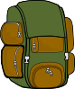 Backpack Green Brown Clip Art