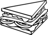 Sandwich Half B&w2 Clip Art