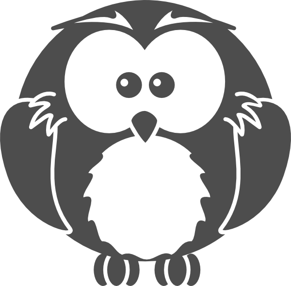 owl clipart black and white free - photo #12