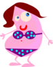 Brunette Pink Bean Clip Art