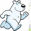 Running Polar Bear Clipart Image