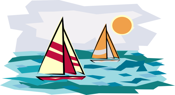 clipart sunset. Two Sailboats In Sunset