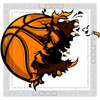 Exploding Basketball Clipart Image