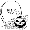 Cartoon R I P Gravestone Pumpkin Image