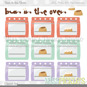 Bun In The Oven Baby Shower Clipart Image