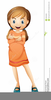 Frowning Girl Clipart Image