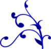 Blue Outline Flower Vine Clip Art