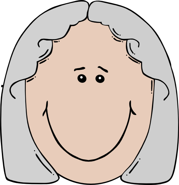 cartoon old woman black and white clipart