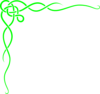Green Scroll Ribbon Border Clip Art
