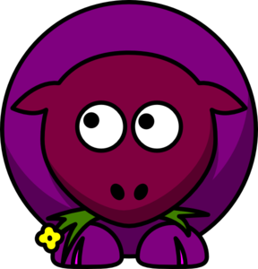 Sheep Purples Two Toned Looking Up To Left Clip Art