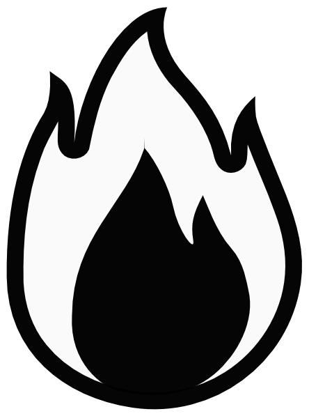 clipart fire black and white - photo #21