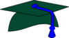 Green Graduation Cap Blue Tassel Clip Art