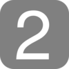 Gray, Rounded, Square With Number 2 Clip Art