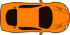 Orange Car - Top View Clip Art