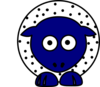 Sheep - White With Black Polka-dots And Blue Feet Clip Art