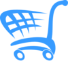 Blue Shopping Cart Clip Art