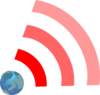 Red Wifi Link With Earth Clip Art
