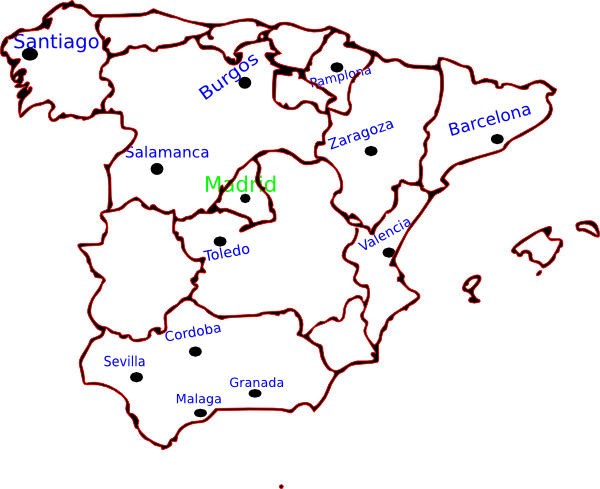 clipart map of spain - photo #1