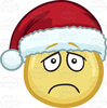 Smiley Face With Santa Hat Clipart Image