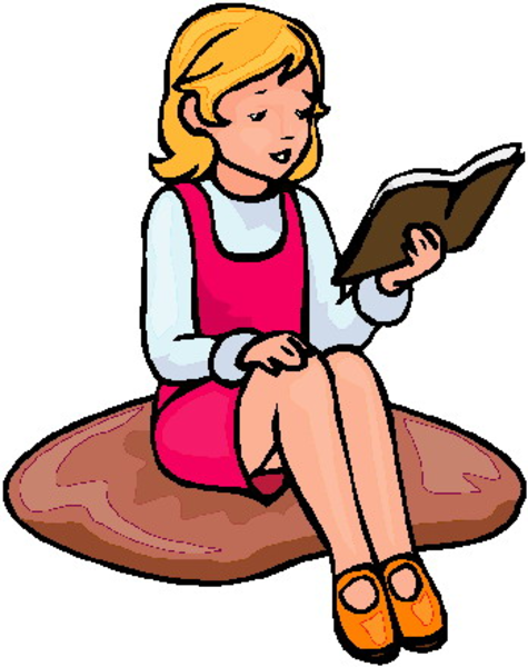 girl reading a book clipart - photo #12