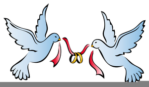 Doves Wedding Rings Clipart Image