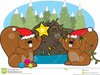 Beavers Christmas Clipart Image