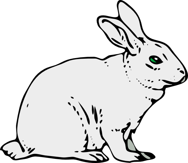 free rabbit clipart black and white - photo #4