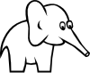 Cartoon Outline Elephant Clip Art