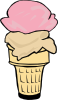 Ice Cream Cone (2 Scoop) Clip Art