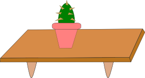 Cactus In Pot On A Table Clip Art