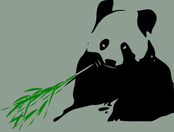 panda eating clipart - photo #14