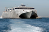 United States Army Vessel (usav) Theatre Support Vessel, Spearhead (tsv-1x), Departs From Port Image