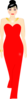 Woman In A Red Dress Clip Art