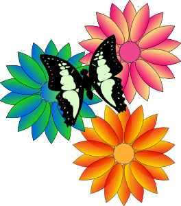 Butterfly And Flowers Clip Art