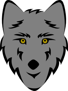 Simple Stylized Wolf Head Clip Art