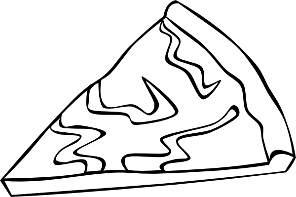 cheese pizza slice clip art. Cheese Pizza Slice (b And W)