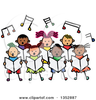 Quartet Singing Group Clipart Image