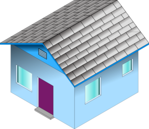 Small Blue House Clip Art