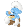 Baby Smurf Eating Sweets Image