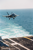 An F/a-18c Hornet, Assigned To Strike Fighter Squadron One One Three (vfa-113), Prepares To Land On The Flight Deck Of The Aircraft Carrier Uss Abraham Lincoln Image