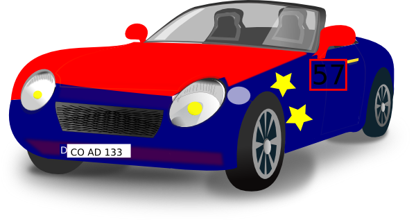 Red Blue Convertible Sports Car Clip Art at Clker.com - vector clip art