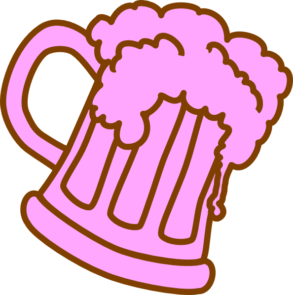Pink Outline Beer Mug Clip Art at Clker.com - vector clip art online