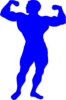 Bodybuilder Blue Clip Art